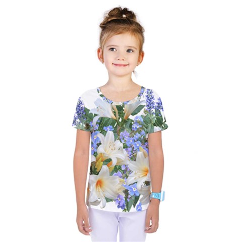 Flowers Lilies Arrangement Bouquet Kids  One Piece Tee by Pakrebo