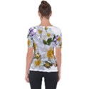 Flowers Roses White Mauve Babianas Shoulder Cut Out Short Sleeve Top View2