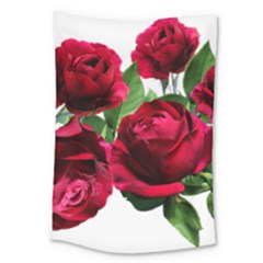 Roses Flowers Red Romantic Garden Large Tapestry by Pakrebo