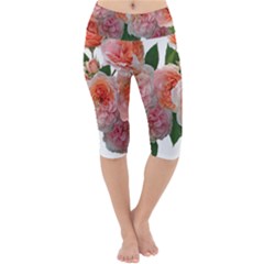 Roses Flowers Arrangement Perfume Lightweight Velour Cropped Yoga Leggings by Pakrebo