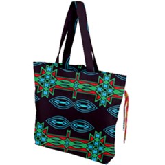 Ovals And Tribal Shapes                             Drawstring Tote Bag by LalyLauraFLM