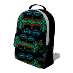 Ovals And Tribal Shapes                              Flap Pocket Backpack (large) by LalyLauraFLM