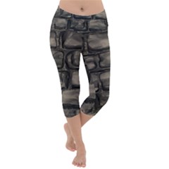 Stone Patch Sidewalk Lightweight Velour Capri Yoga Leggings by HermanTelo