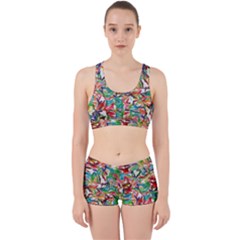 Colorful Paint Strokes On A White Background                                  Work It Out Sports Bra Set by LalyLauraFLM