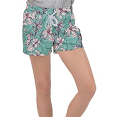 Vintage Floral Pattern Women s Velour Lounge Shorts