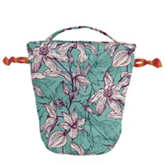 Vintage Floral Pattern Drawstring Bucket Bag by Sobalvarro