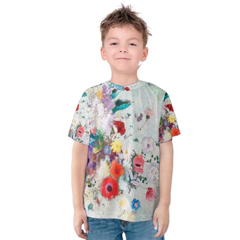 Floral Bouquet Kids  Cotton Tee by Sobalvarro