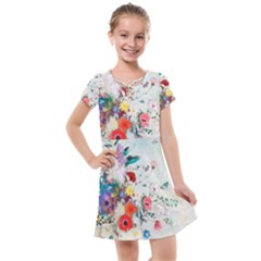 Floral Bouquet Kids  Cross Web Dress by Sobalvarro