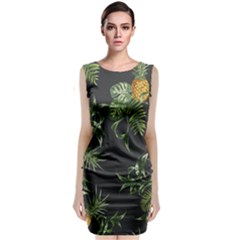 Pineapples Pattern Sleeveless Velvet Midi Dress by Sobalvarro