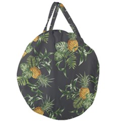 Pineapples Pattern Giant Round Zipper Tote by Sobalvarro
