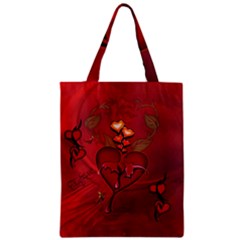 Wonderful Hearts And Rose Zipper Classic Tote Bag by FantasyWorld7