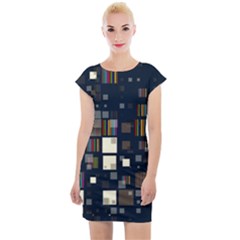 Blocks Pattern Rainbow, Backgrounds Textures Cap Sleeve Bodycon Dress by Simbadda