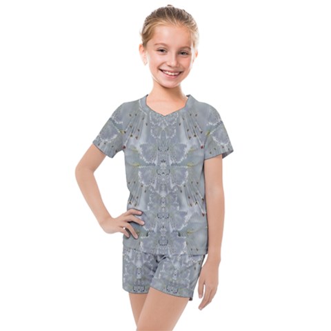 Silky Flowers From The Bohemian Paradise  In Time Kids  Mesh Tee And Shorts Set by pepitasart