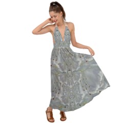 Silky Flowers From The Bohemian Paradise  In Time Backless Maxi Beach Dress