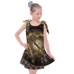 Wonderful Elegant Steampunk Heart, Beautiful Clockwork Kids  Tie Up Tunic Dress by FantasyWorld7