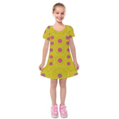 Bloom On In  The Sunshine Decorative Kids  Short Sleeve Velvet Dress by pepitasart
