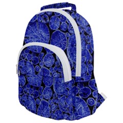 Neon Abstract Cobalt Blue Wood Rounded Multi Pocket Backpack by Bajindul