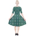 Green Abstract Geometry Pattern Quarter Sleeve A-Line Dress View2
