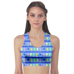 Ice Cream Bar Pattern Sports Bra by bloomingvinedesign