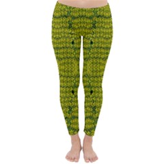 Flowers In Yellow For Love Of The Decorative Classic Winter Leggings by pepitasart