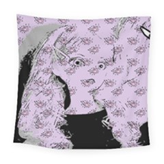 Wide Eyed Girl Lilac Square Tapestry (large)