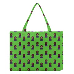 Nerdy 60s  Girl Pattern Green Medium Tote Bag