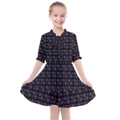 Lilac Firecracker Heart Pattern Kids  All Frills Chiffon Dress