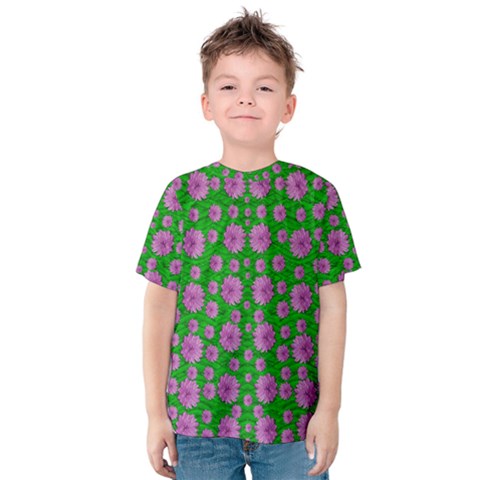 Bloom In Peace And Love Kids  Cotton Tee by pepitasart