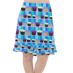 Cupcakes Pattern Fishtail Chiffon Skirt by bloomingvinedesign