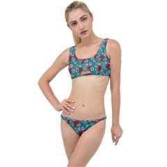 Red And Blue Green Floral Pattern The Little Details Bikini Set by bloomingvinedesign
