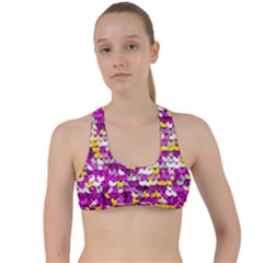 Funky Sequins Criss Cross Racerback Sports Bra