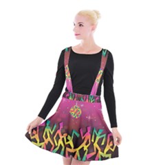 Dancing Colorful Disco Suspender Skater Skirt