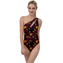 Abstract Flames Pattern To One Side Swimsuit by bloomingvinedesign