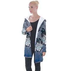 Sport, Surfboard With Flowers And Fish Longline Hooded Cardigan by FantasyWorld7