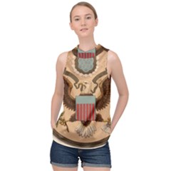 Great Seal Of The United States - Obverse High Neck Satin Top by abbeyz71