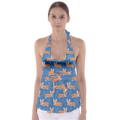 Corgi Patterns Babydoll Tankini Top