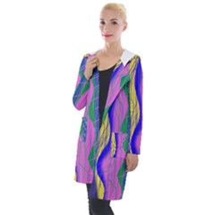 Wavy Scribble Abstract Hooded Pocket Cardigan by bloomingvinedesign