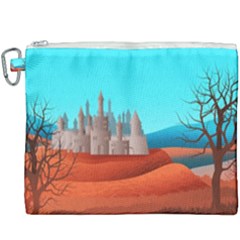 Castle Landscape Mountains Hills Canvas Cosmetic Bag (xxxl) by Simbadda