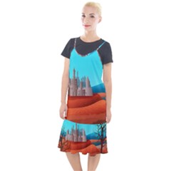Castle Landscape Mountains Hills Camis Fishtail Dress by Simbadda