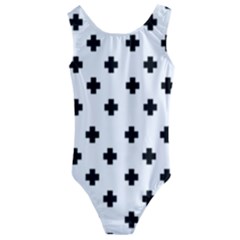 Swiss Cross Pattern Kids  Cut-out Back One Piece Swimsuit by Valentinaart