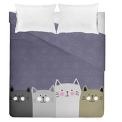 Cute Cats Duvet Cover Double Side (queen Size) by Valentinaart