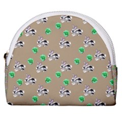 Bunnies Pattern Horseshoe Style Canvas Pouch by bloomingvinedesign