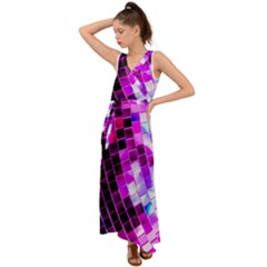 Purple Disco Ball V-neck Chiffon Maxi Dress by essentialimage