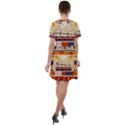 Seamless Ethnic Pattern Short Sleeve Shoulder Cut Out Dress  View2