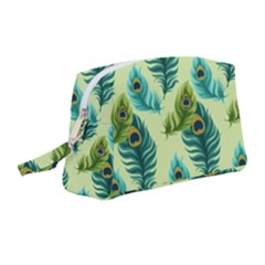 Peacock Feather Pattern Wristlet Pouch Bag (medium) by Vaneshart