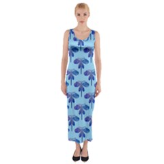 Blue Dragonfly  Fitted Maxi Dress by VeataAtticus