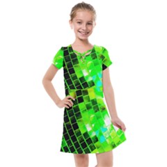Green Disco Ball Kids  Cross Web Dress by essentialimage