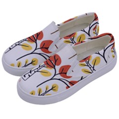 Tree Autumn Forest Landscape Kids  Canvas Slip Ons by Mariart