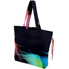 Flower 3d Colorm Design Background Drawstring Tote Bag by HermanTelo