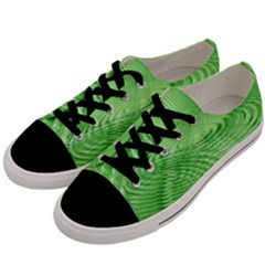 Wave Concentric Circle Green Men s Low Top Canvas Sneakers by HermanTelo